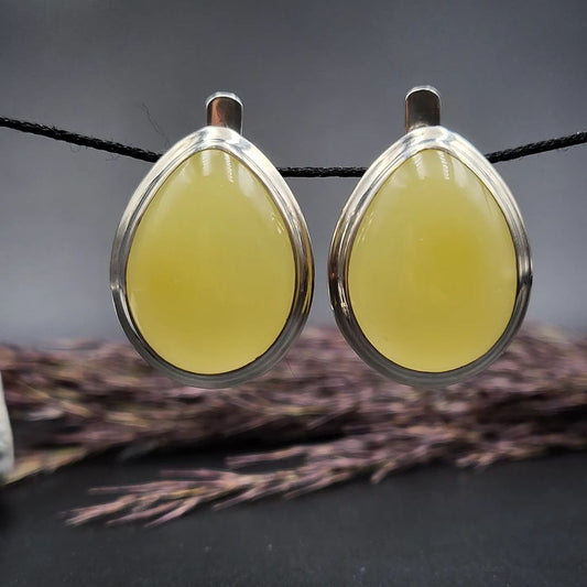 Amber Silver Earrings