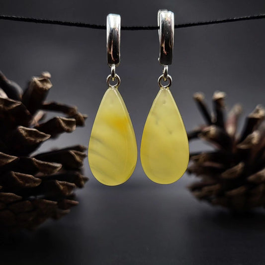 Amber Silver Earrings