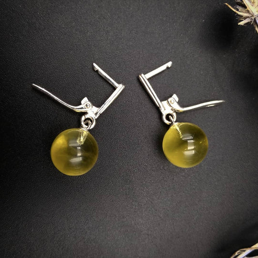Amber Silver Earrings