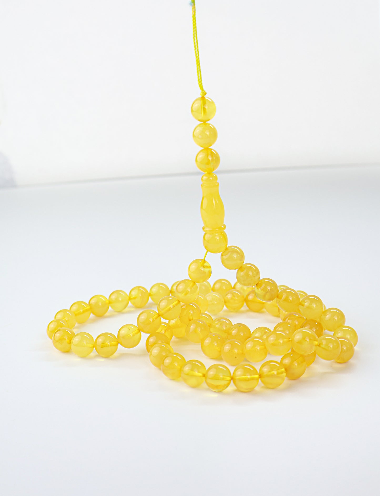 42.67g natural Baltic amber prayer beads (misbaha) certified by Amber Experts Laboratory in Gdansk, Poland.