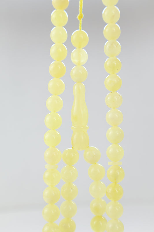 Certified Yellow Baltic Amber Misbaha 102 Beads 25.70g | Tetibel