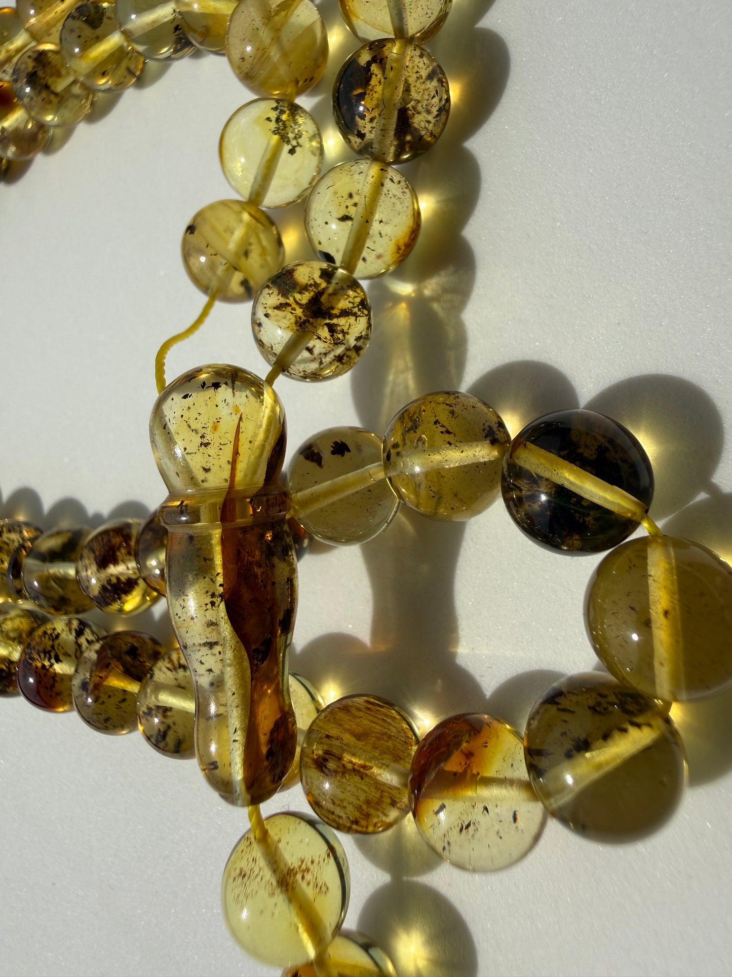 Luxury Baltic amber Tesbih with polished 9.3 mm spherical beads.