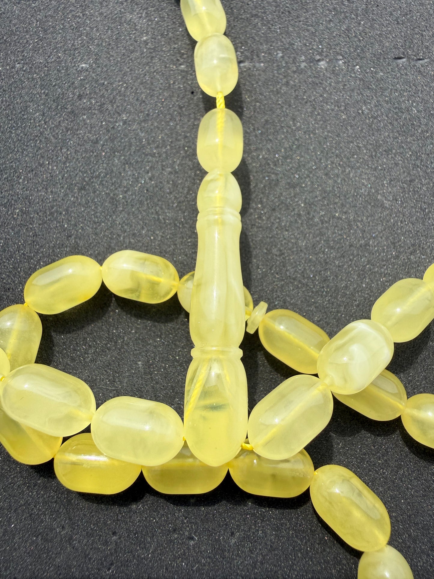 Certified Natural Baltic Amber Misbaha – 36 Olive-Cut Beads – Golden Lemon Amber | Tetibel