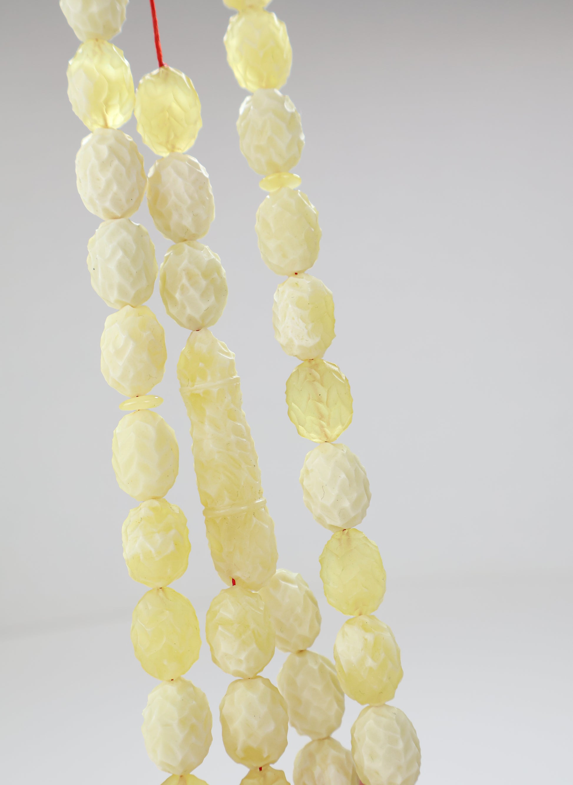 Pressed Baltic amber carved prayer beads 42 beads 15x11mm 48.80g  from Tetibel Amber Jewels