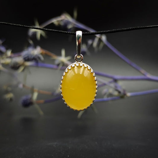 Bernstein-Silber Anhänger Oval 925er Sterling Silber